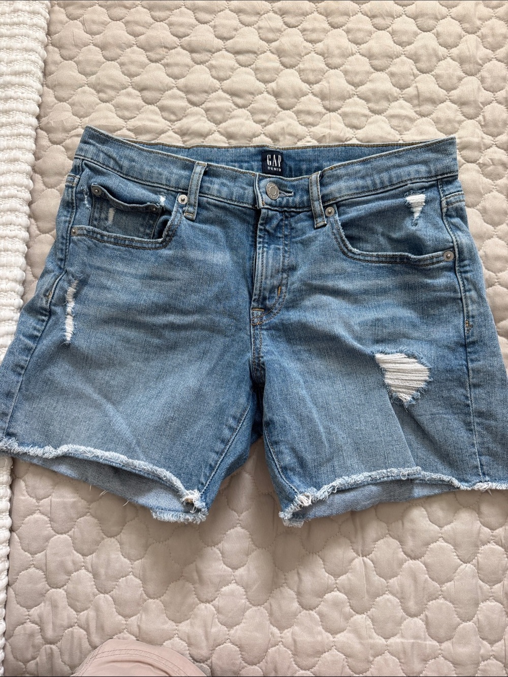 GAP Light Blue Distressed Denim Cutoff Shorts